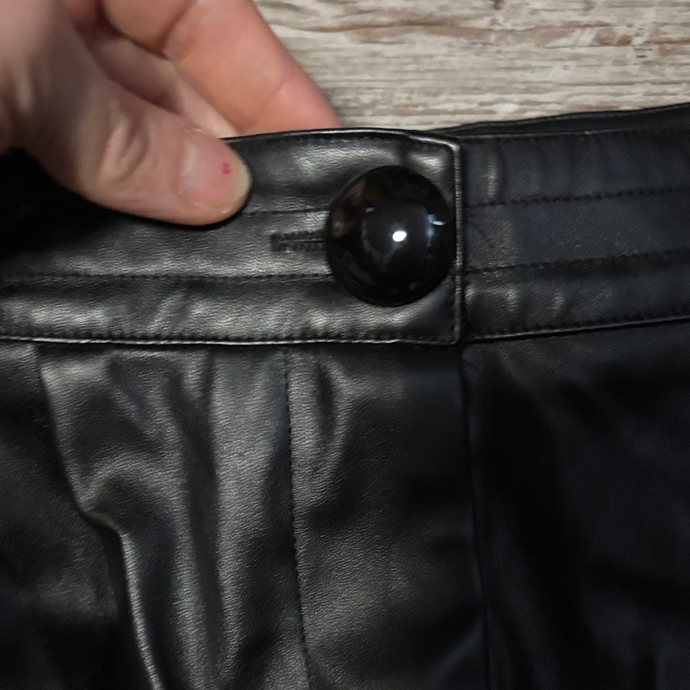 Princess Polly Black Faux Leather Straight Leg Pants - Picture 5 of 7